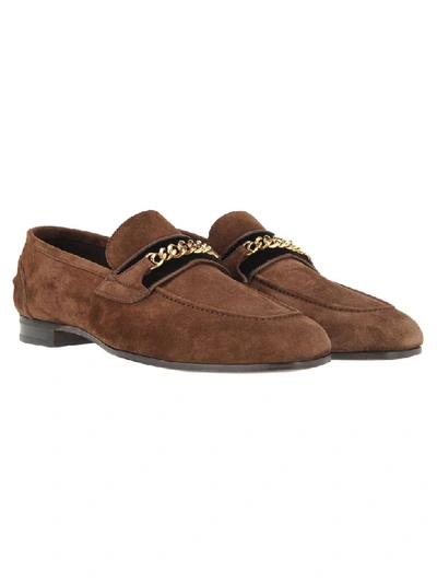 Shop Tom Ford Wilton Loafers In Chocolate