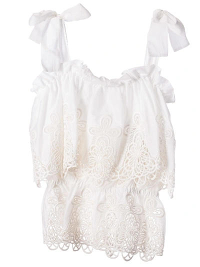 Shop Dolce & Gabbana Sleeveless Top In Bianco Naturale