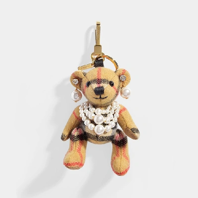 Shop Burberry Thomas Bear Pearl Bag Charm