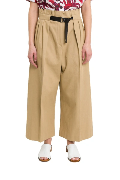 Shop Kenzo Culotte Skirt-effect Flared Trousers In Beige