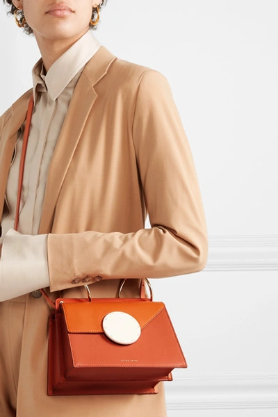 Shop Danse Lente Phoebe Bis Color-block Leather Shoulder Bag In Orange