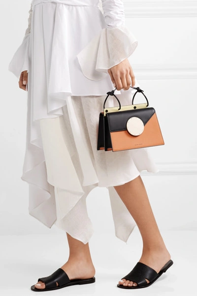 Shop Danse Lente Phoebe Bis Color-block Leather Shoulder Bag In Tan