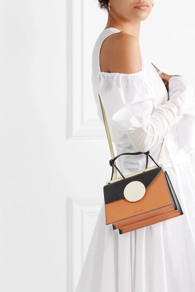 Shop Danse Lente Phoebe Bis Color-block Leather Shoulder Bag In Tan
