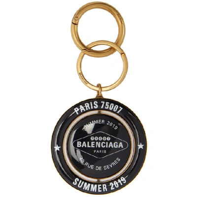 Shop Balenciaga Black Casino Keychain In 7079 Black