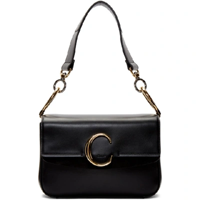 Shop Chloé Chloe Black Small Chloe C Double Carry Bag In 001 Black