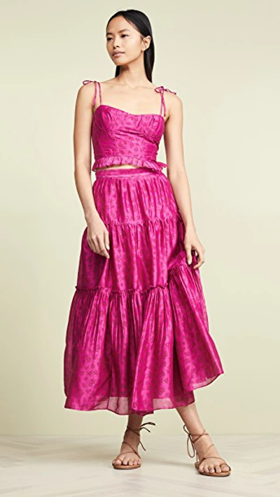 Shop Ulla Johnson Jeune Skirt In Fuchsia