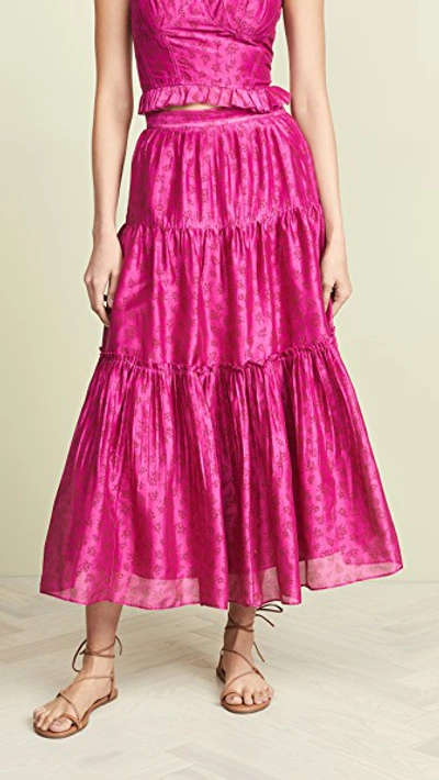 Shop Ulla Johnson Jeune Skirt In Fuchsia