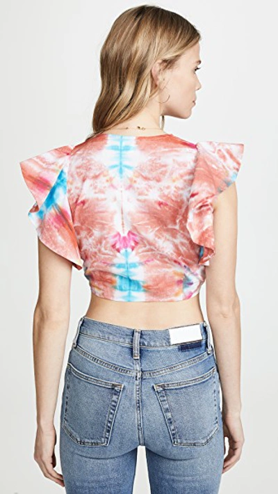 Shop All Things Mochi Lana Wrap Top In Blue Orange