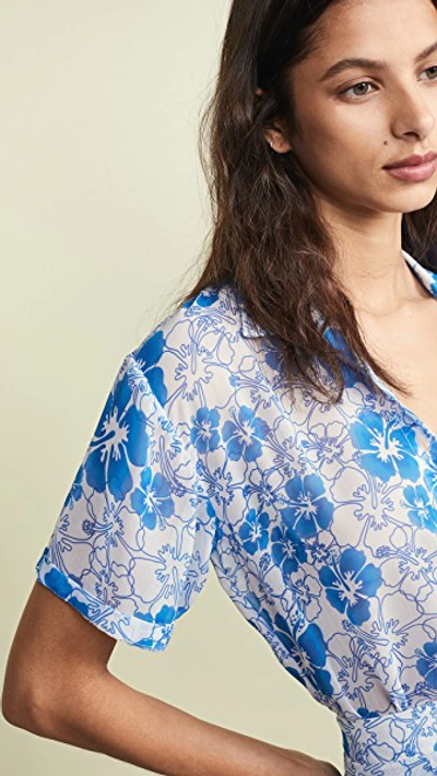 Shop All Things Mochi Nora Shirt In Blue Floral