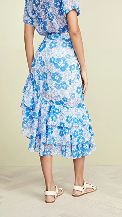 Shop All Things Mochi Ebony Skirt In Blue Floral