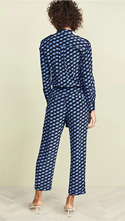 Shop Diane Von Furstenberg Leone Jumpsuit In Cubist Denim