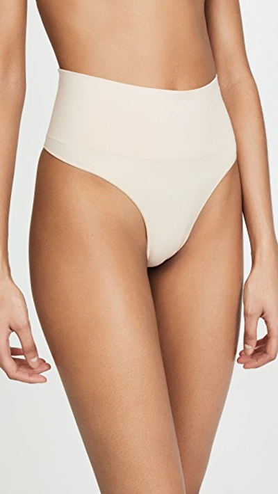 Shop Spanx Everyday Shaping Thong In Soft Nude