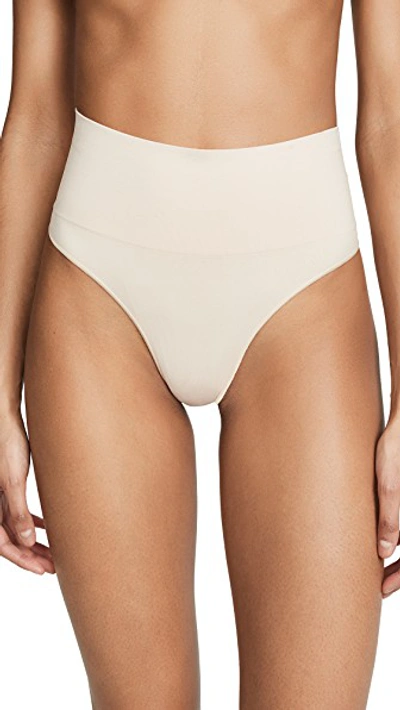 Shop Spanx Everyday Shaping Thong In Soft Nude