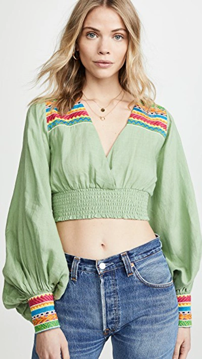 Shop All Things Mochi Cora Top In Green