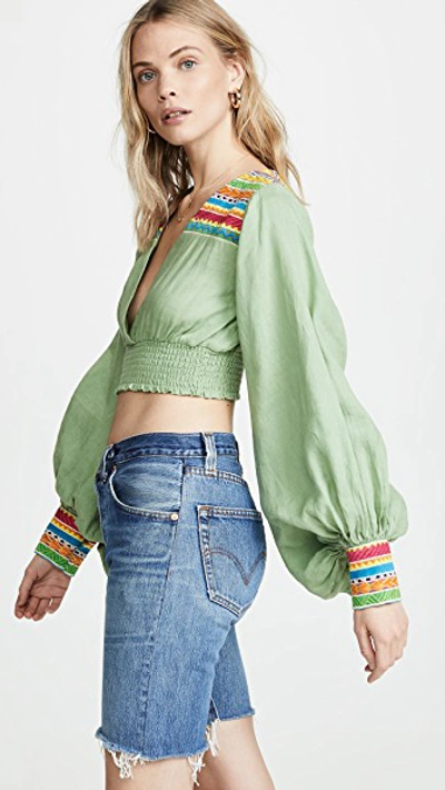 Shop All Things Mochi Cora Top In Green