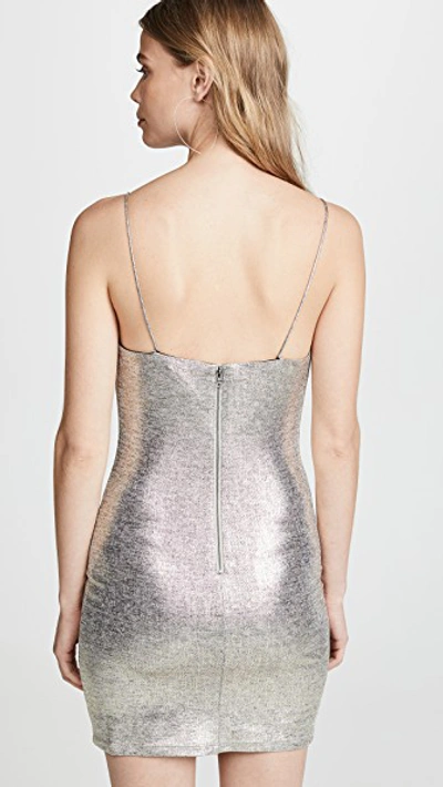 Shop Alice And Olivia Harmie Fitted Mini Dress In Silver