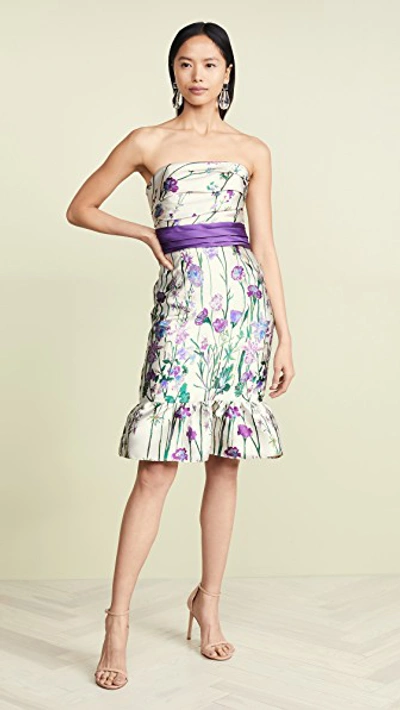 Strapless Floral Cocktail Dress