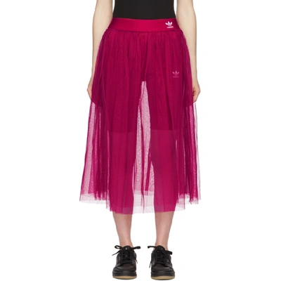 Adidas Originals Pink Tulle Adicolor Sleek Skirt In Pride Pink | ModeSens