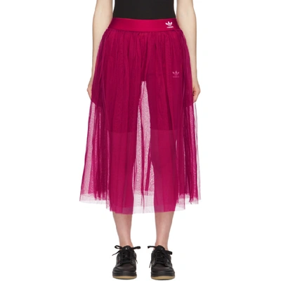 Shop Adidas Originals Pink Tulle Adicolor Sleek Skirt