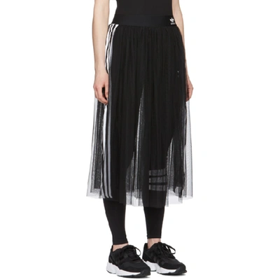 Shop Adidas Originals Black Tulle Adicolor Sleek Skirt