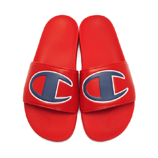 champion slides red and black