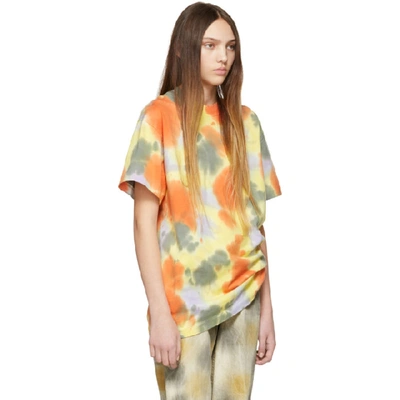 Shop Ambush Ssense Exclusive Yellow A Waves Tie-dye T-shirt In Sc22 Yellow