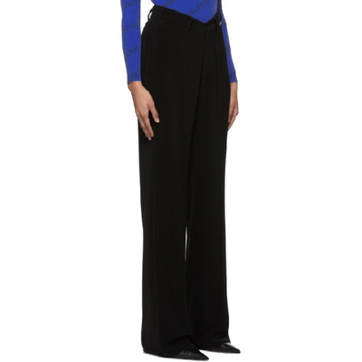 Shop Balenciaga Black Crepe Twill High-waisted Trousers In 1000 Black