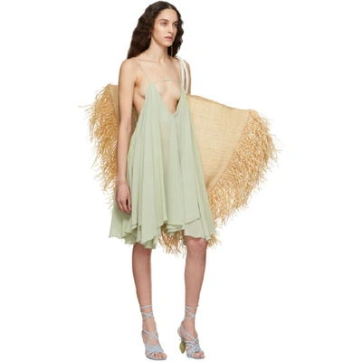 Shop Jacquemus Green La Petite Robe Belleza Dress In Lt Green