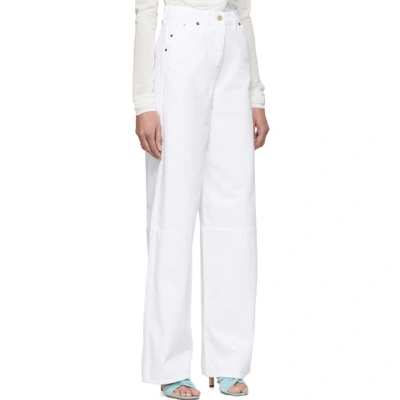 Shop Jacquemus White Le Pantalon Prago Jeans