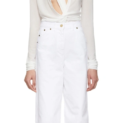 Shop Jacquemus White Le Pantalon Prago Jeans