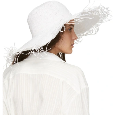 Shop Jacquemus White Le Chapeau Riviera Beach Hat