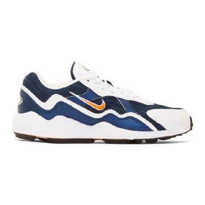 Shop Nike White And Navy Air Zoom Alpha Sneakers In Blucrtwht