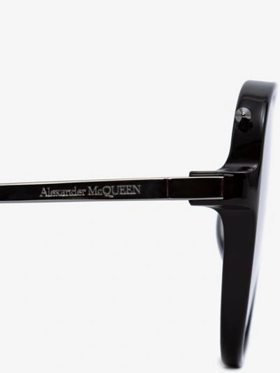 Shop Alexander Mcqueen Piercing Pilot Acetate Sunglasses In Black