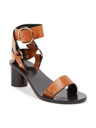 Shop Isabel Marant Leather Ankle-strap Sandals In Cognac