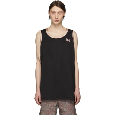 Shop Needles Black And Beige Papillon Tank Top