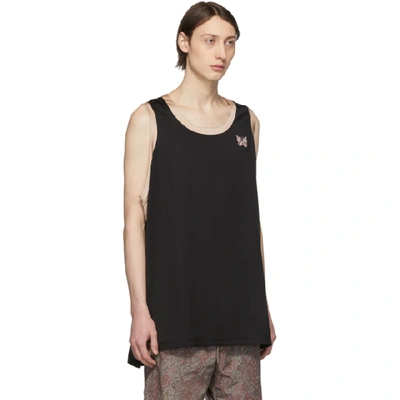 Shop Needles Black And Beige Papillon Tank Top