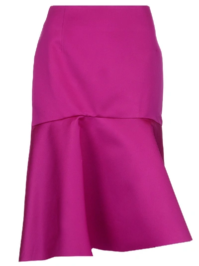 Shop Balenciaga Godet Assymetric Skirt In Pink