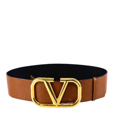 Shop Valentino Garavani Logo Belt In Brown