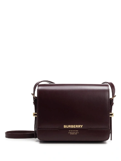 Shop Burberry Grace Small Shoulder Bag In Burgundy