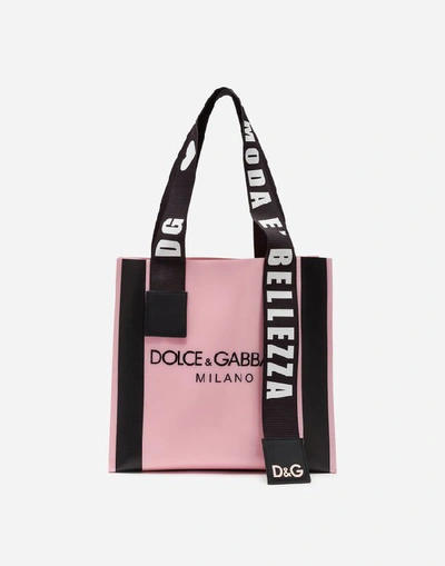 Shop Dolce & Gabbana Pvc Street Shopping Bag With Logo In Red