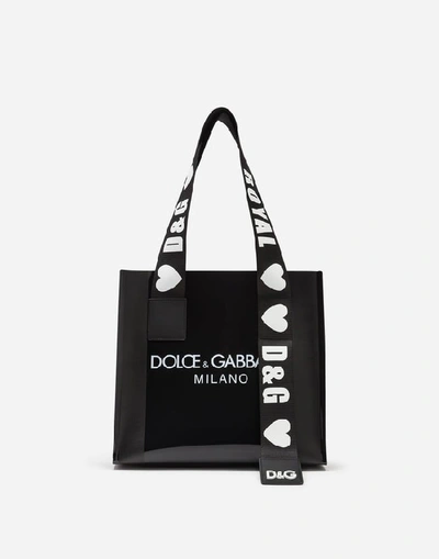 Shop Dolce & Gabbana Pvc Street Shopping Bag With Logo In Red