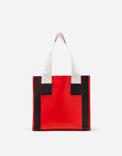 Shop Dolce & Gabbana Pvc Street Shopping Bag With Logo In Red