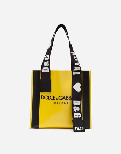 Shop Dolce & Gabbana Pvc Street Shopping Bag With Logo In Red