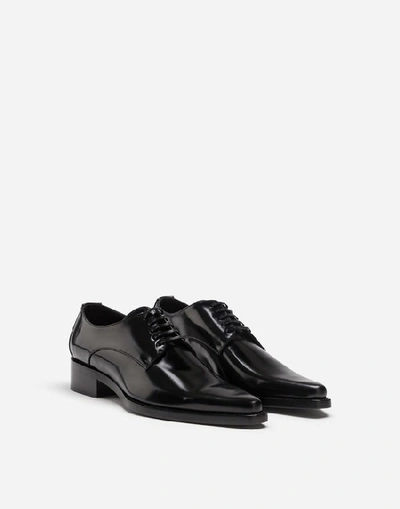 Shop Dolce & Gabbana Lux Calfskin Derby Shoes