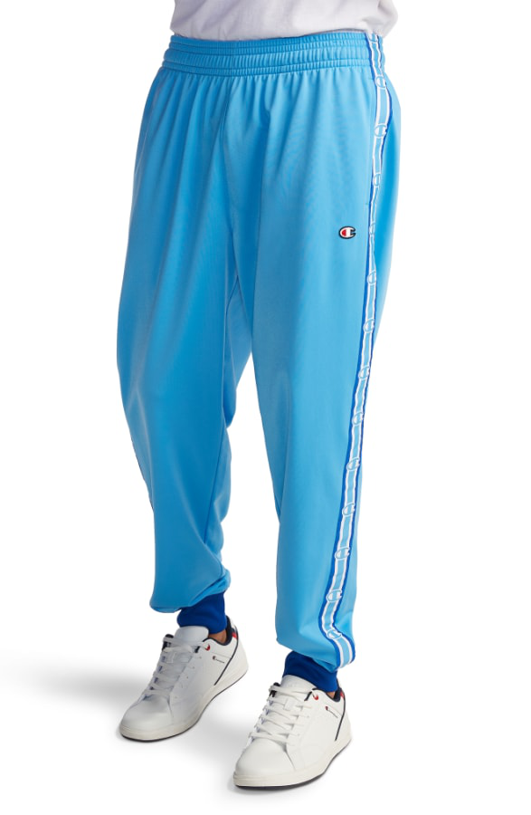 champion track pants blue