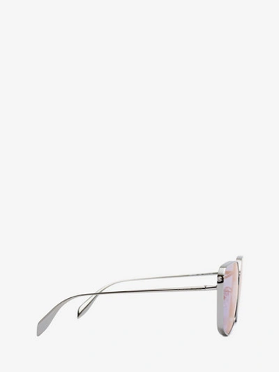 Shop Alexander Mcqueen Metal Shield Piercing Frame