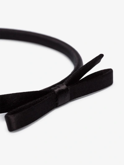 Shop Miu Miu Black Bow Silk Headband