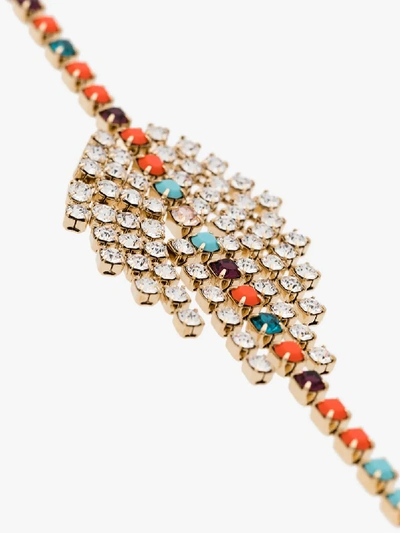 Shop Isabel Marant Multicoloured Swarovski Crystal-cmbellished Bracelet In Gold
