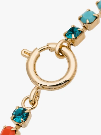 Shop Isabel Marant Multicoloured Swarovski Crystal-cmbellished Bracelet In Gold