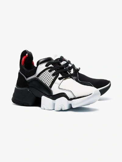 Shop Givenchy Black And White Jaw Neoprene And Leather Sneakers